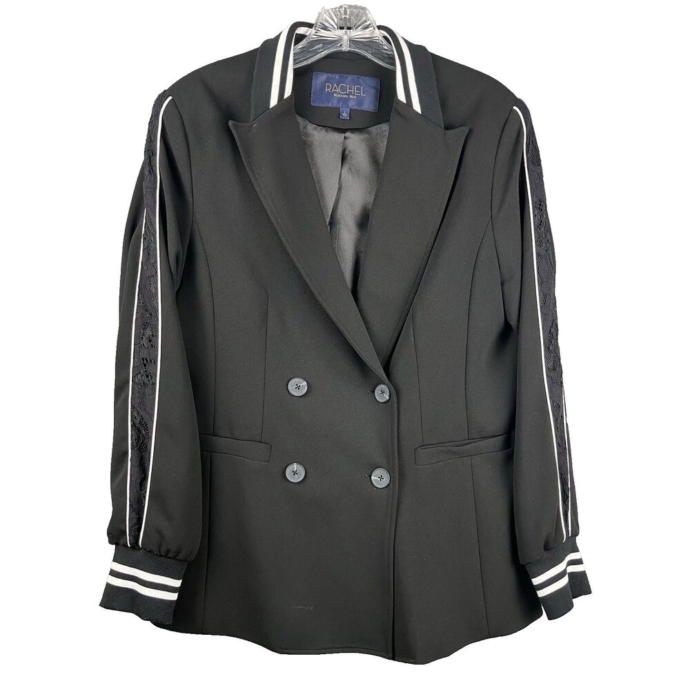 Rachel Roy Blazer Women's L Sport-Luxe Avante Garde with Piping and Lace